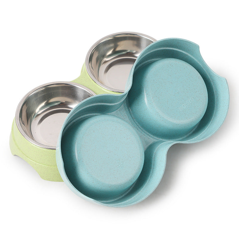 Bols Doubles en Acier Inoxydable pour Animaux de Compagnie – Parfait pour Manger et Boire