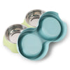 Bols Doubles en Acier Inoxydable pour Animaux de Compagnie – Parfait pour Manger et Boire