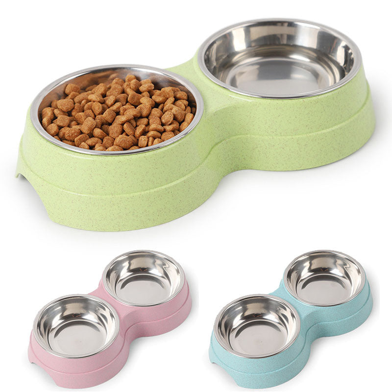 Bols Doubles en Acier Inoxydable pour Animaux de Compagnie – Parfait pour Manger et Boire