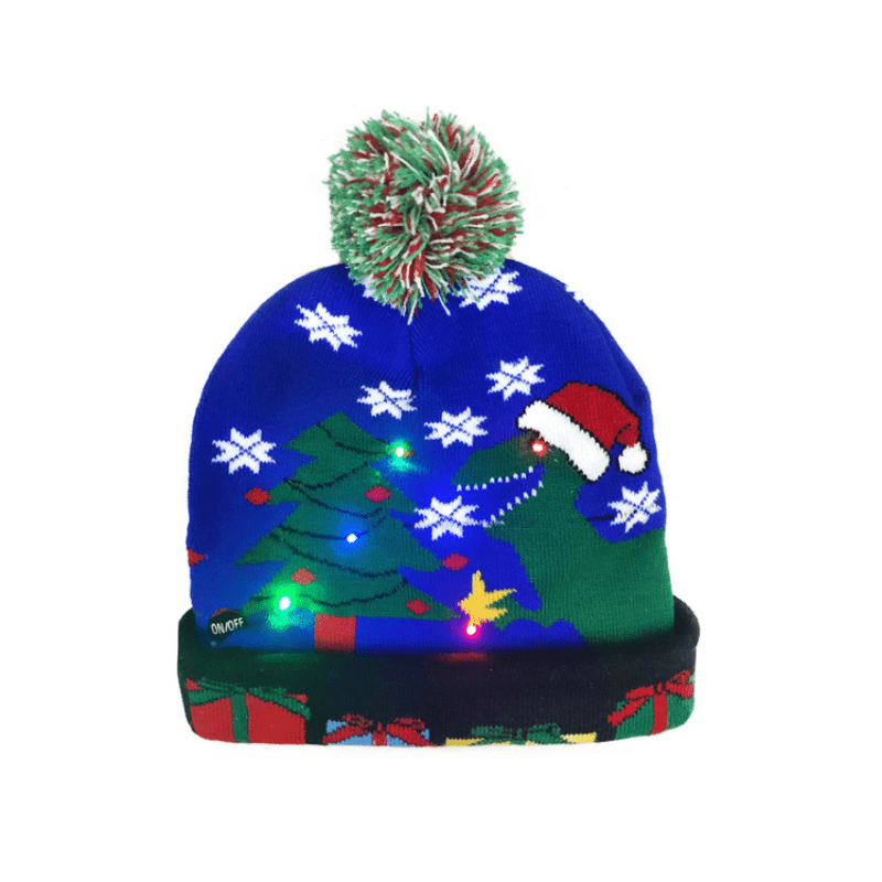 Bonnet LED Givré - Éclairé et Joyeux pour les Fêtes