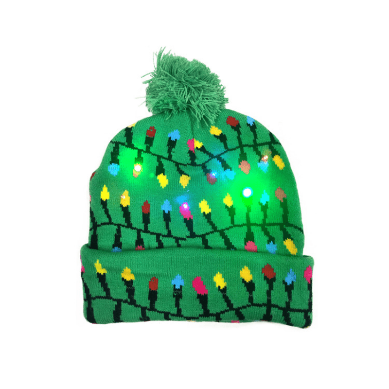 Bonnet LED Givré - Éclairé et Joyeux pour les Fêtes