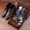 Kit d'entretien pour chaussures LuxeShine 9 pièces | Kit de brosses et de cirage haut de gamme en crin de cheval pour l'entretien du cuir
