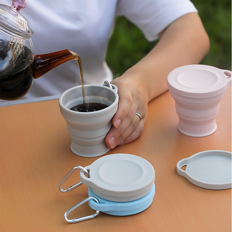Tasse en Silicone Pliable avec Mousqueton - Tasse Portable et Durable pour l'Extérieur et le Camping