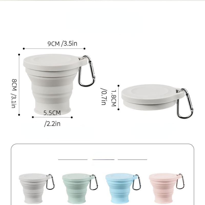 Tasse en Silicone Pliable avec Mousqueton - Tasse Portable et Durable pour l'Extérieur et le Camping