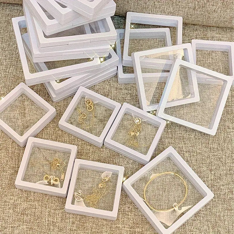 Boîte d'affichage de bijoux flottante de 10 pièces