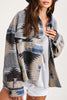 Veste en Jean Vintage Aztec avec Col – Doublée en Laine, Coupe Ample, Manches Longues pour un Style Streetwear Tendance
