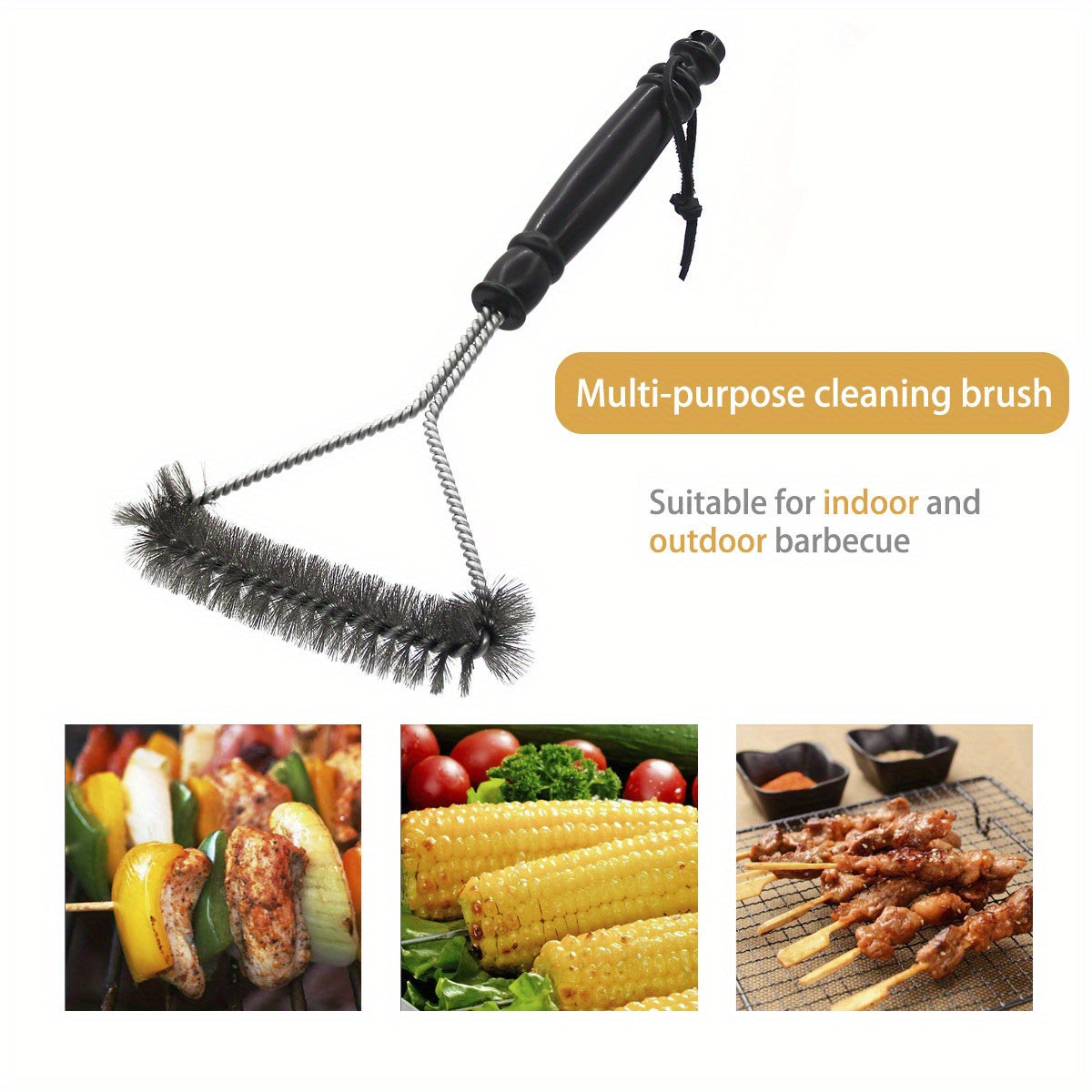 Brosse de BBQ en forme de Y avec Long Manche – Brosse de Nettoyage en Acier Inoxydable pour un Nettoyage Approfondi du Grill