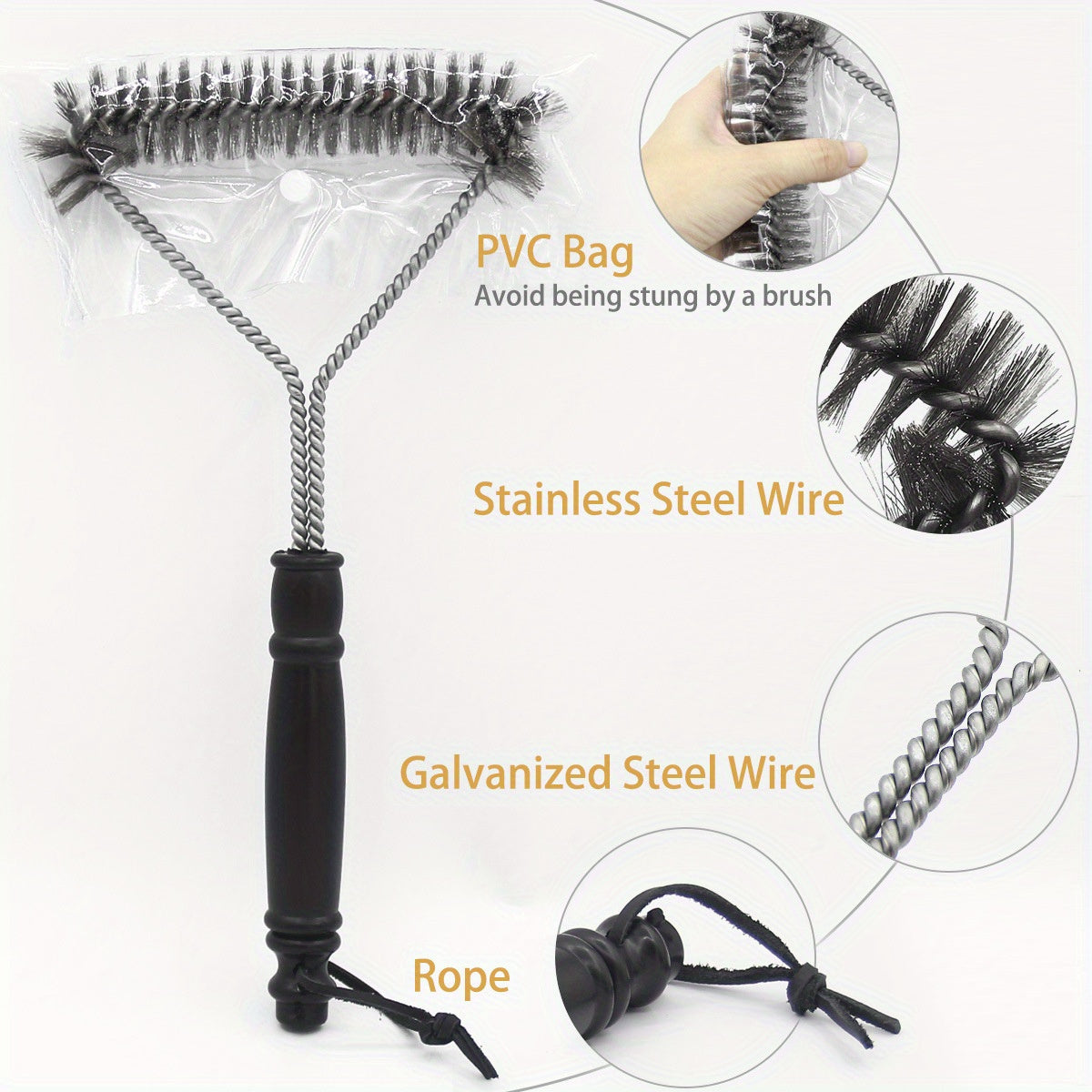 Brosse de BBQ en forme de Y avec Long Manche – Brosse de Nettoyage en Acier Inoxydable pour un Nettoyage Approfondi du Grill