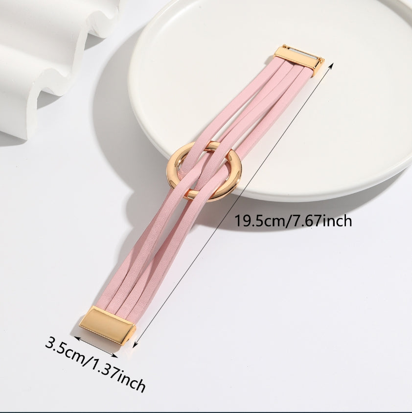 Bracelet en cuir à double cercle bohémien