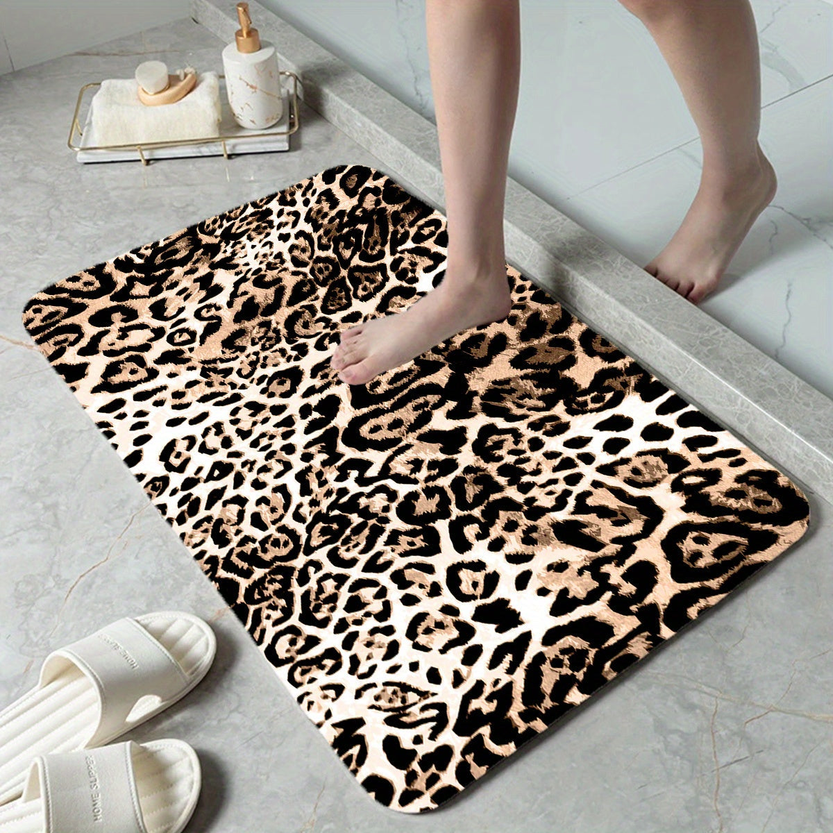 Tapis de Bain à Imprimé Animaux Tendance - Pour Confort et Style