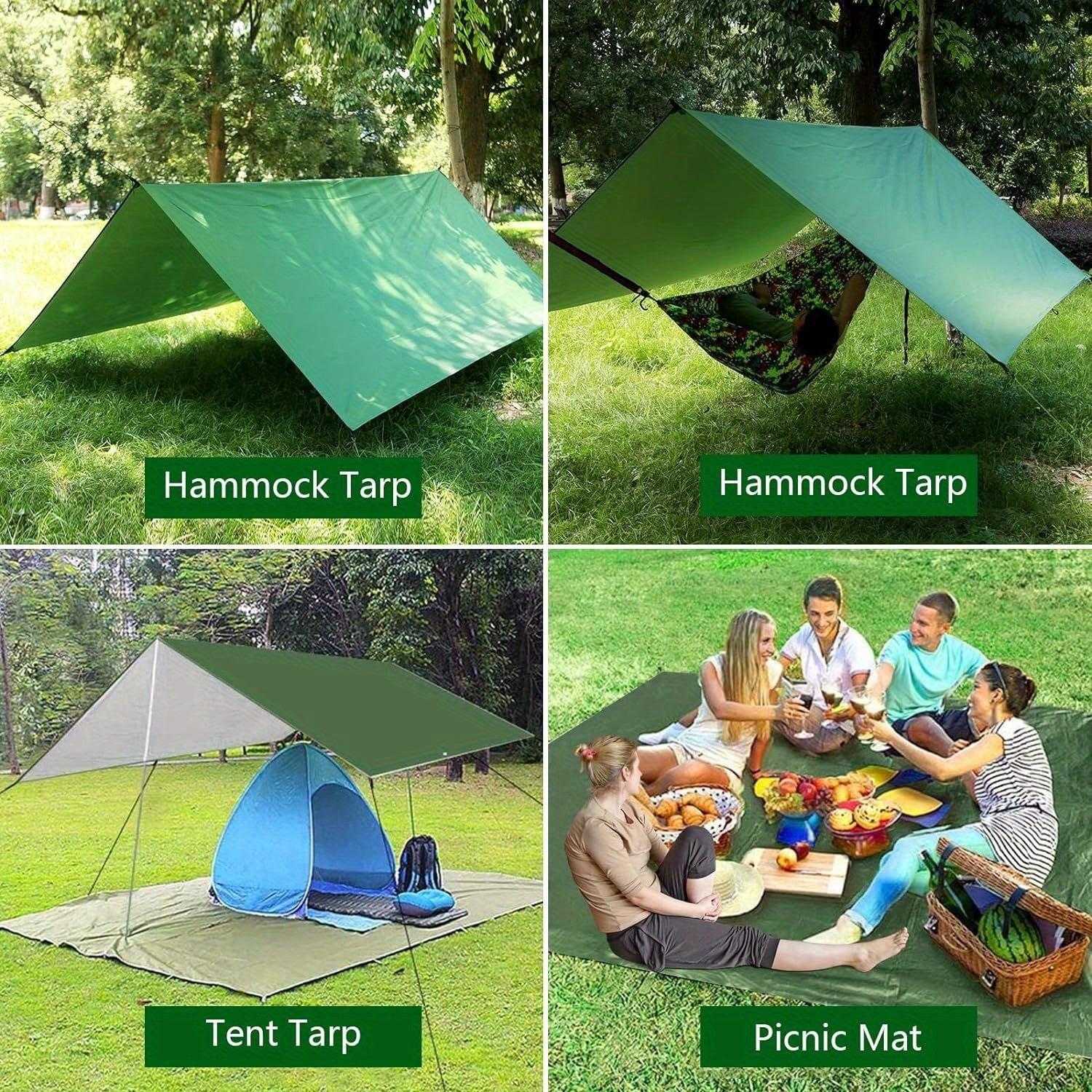 Auvent de Camping 3x3 Mètres - Imperméable et Résistant au Vent