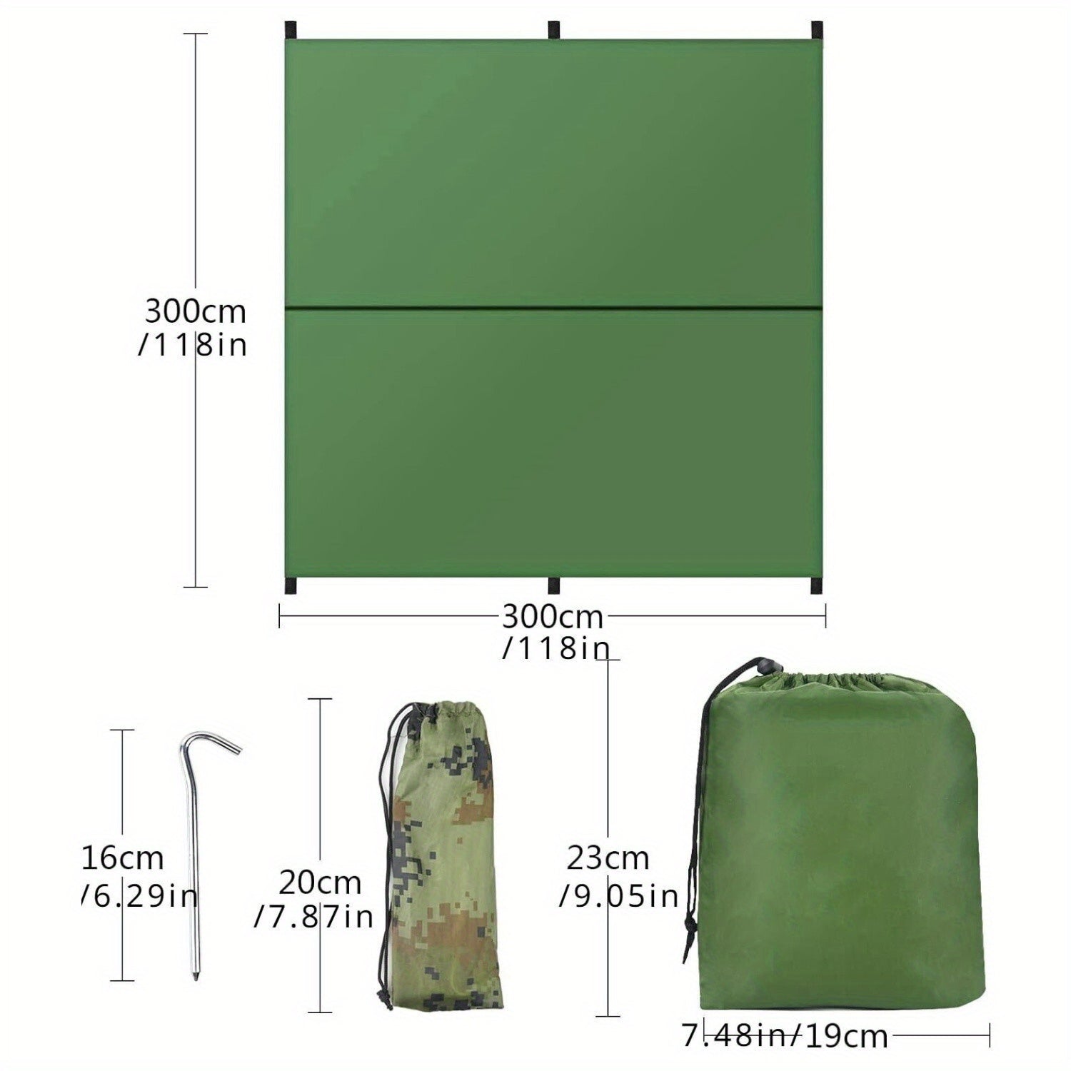 Auvent de Camping 3x3 Mètres - Imperméable et Résistant au Vent