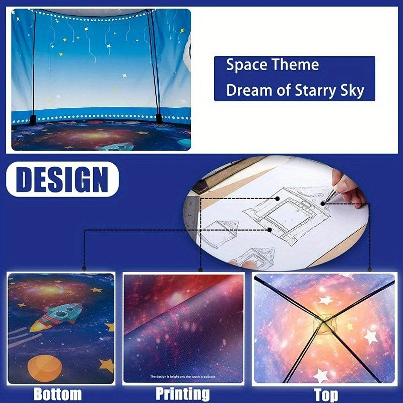 Tente Pop-up Explorateur Galactique - Thème Espace pour l'Intérieur et l'Extérieur