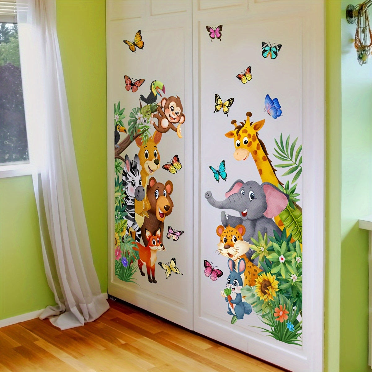 Autocollants Muraux d'Animaux Colorés - Plaisir de Jeu pour les Enfants