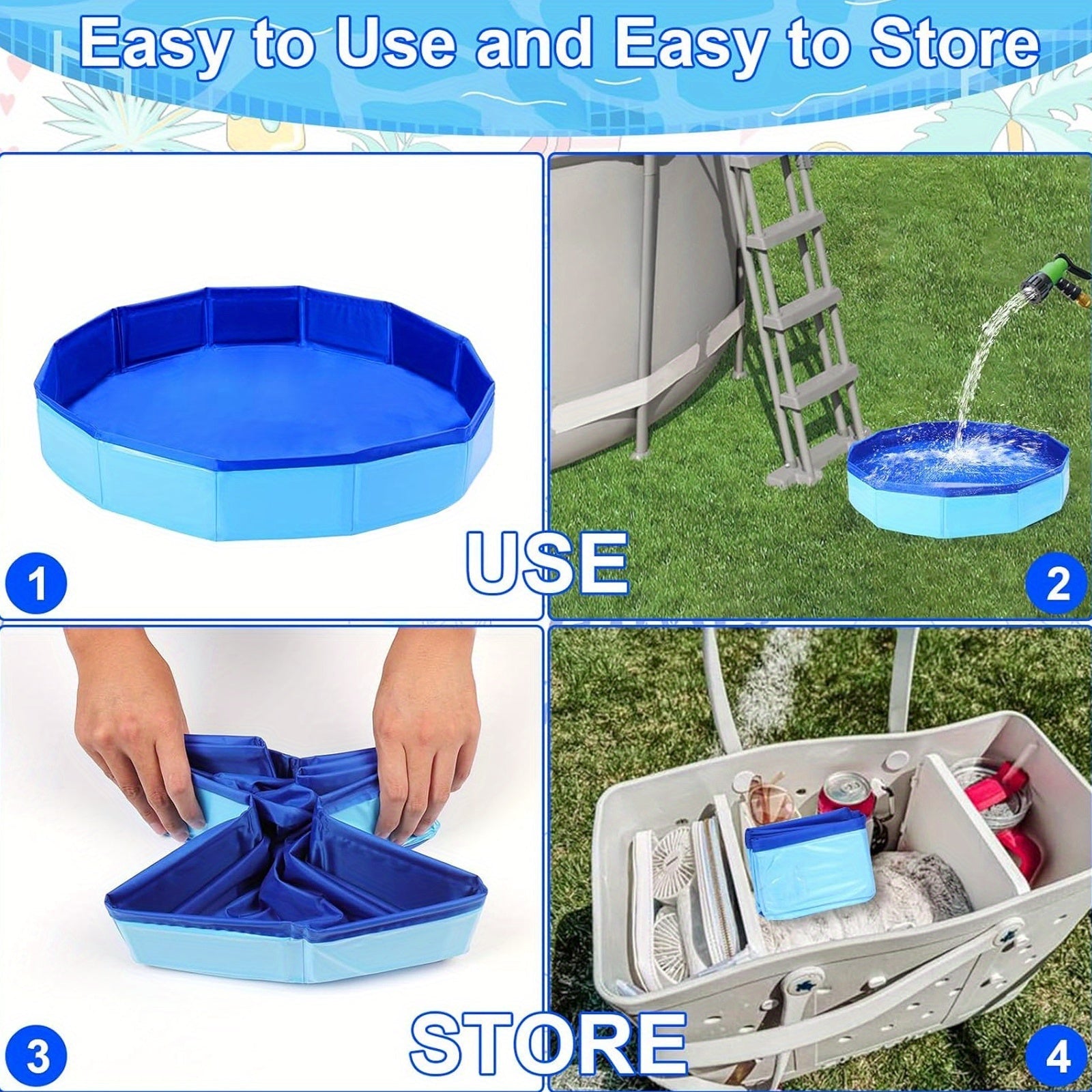 Bassin de Pieds Portable Pliable – Lavage de Pieds Facile pour la Piscine