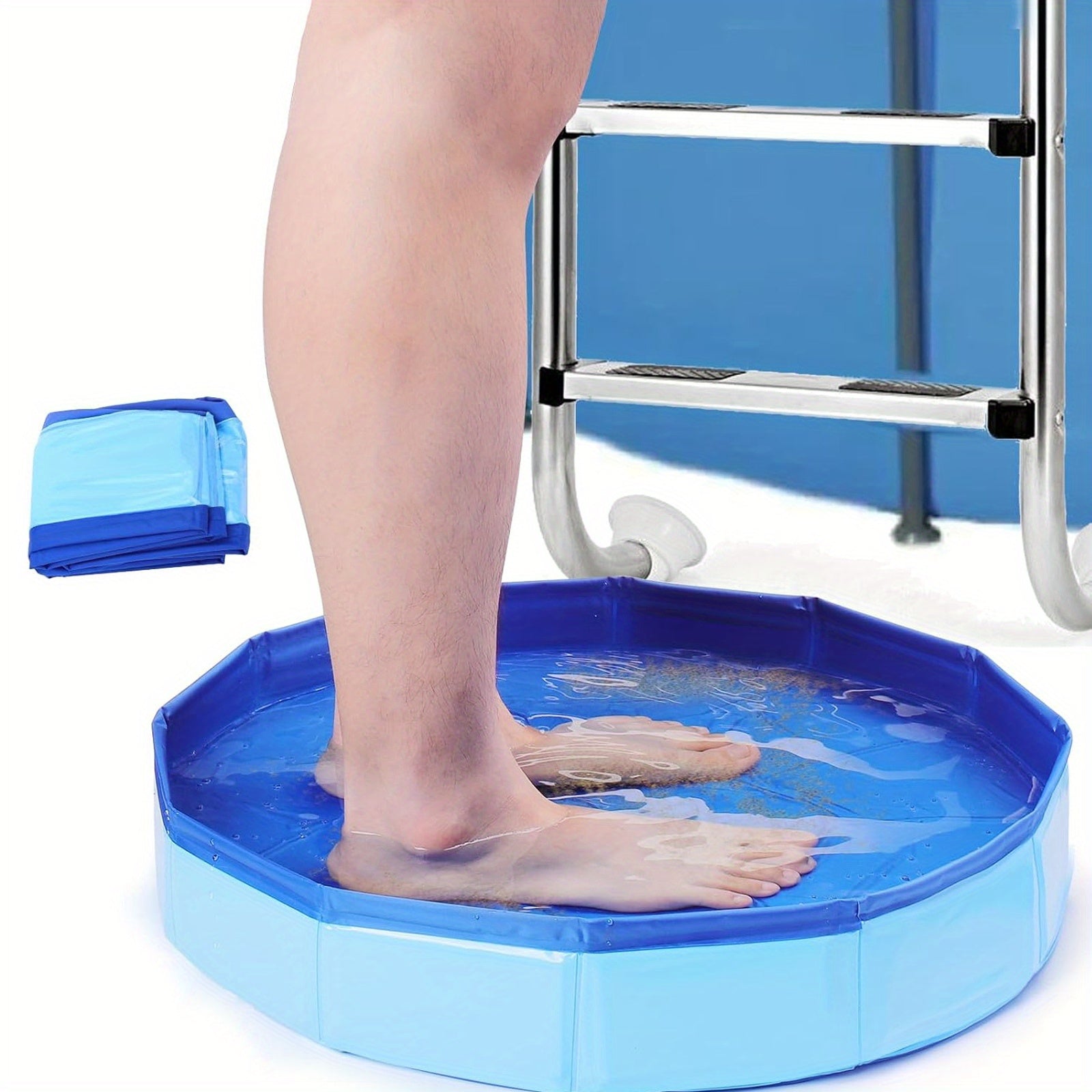 Bassin de Pieds Portable Pliable – Lavage de Pieds Facile pour la Piscine