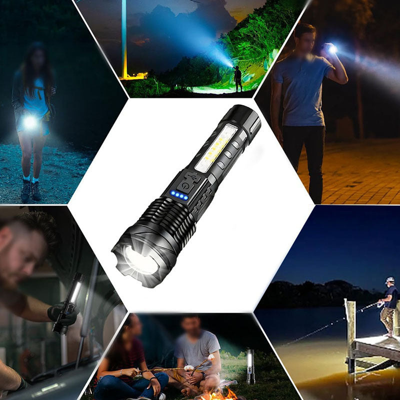 LuxeBeam Elite Lampe de Poche LED Rechargeable USB | Torche portable polyvalente pour le camping, la pêche et les aventures en plein air