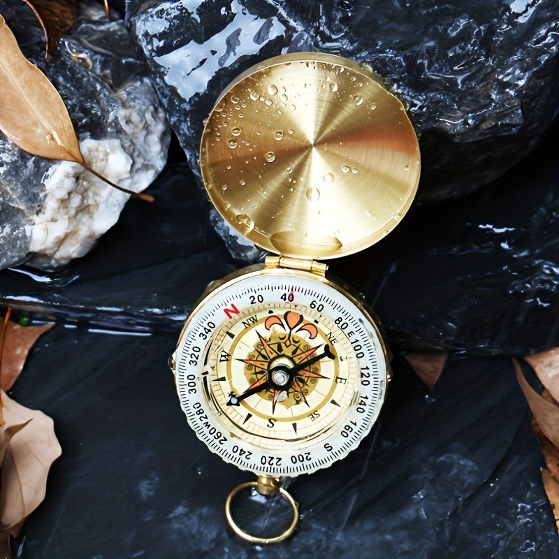 Boussole de Survie en Cuivre – Étanche et Luminescente pour Aventures Nocturnes