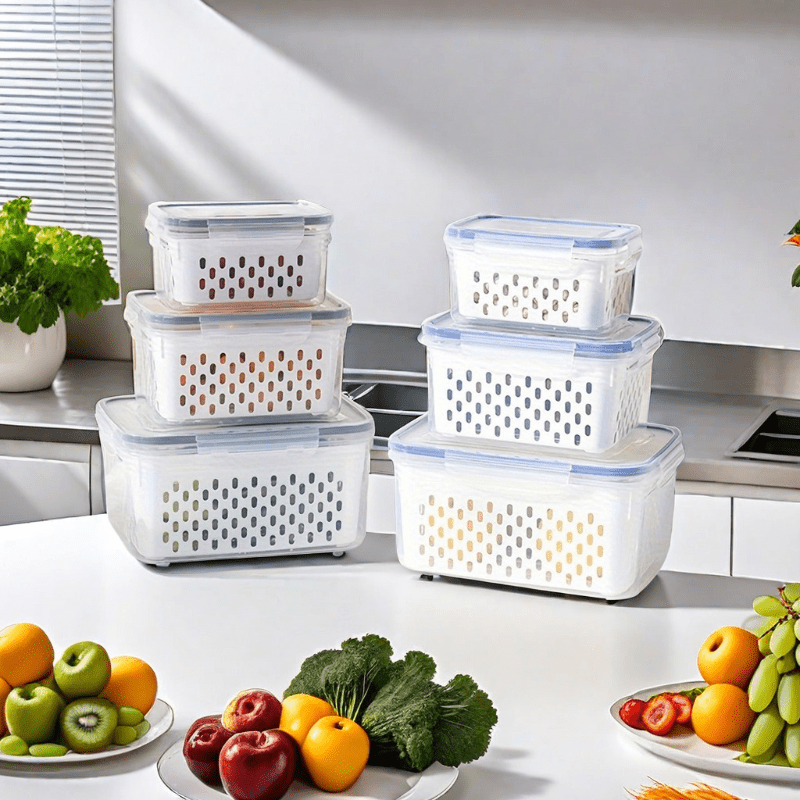Ensemble de Rangement Alimentaire GourmetHaven Elite | Contenants hermétiques luxueux pour une préparation de repas sans effort et une organisation élégante
