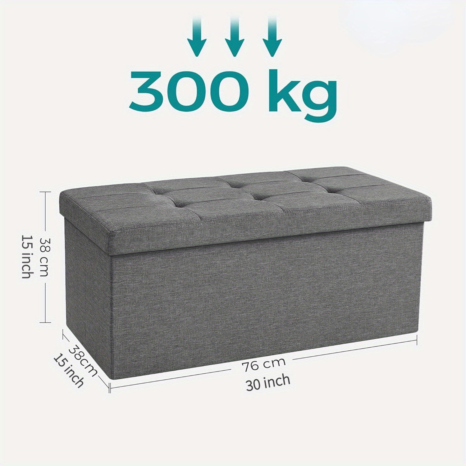 Pouf de Rangement Deluxe EleganceHaven | Pouf pliable de 80L pour des espaces de vie raffinés