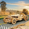Puzzle Auto en Bois Vintage 3D – Modèle Mécanique avec Engrenages et Design Détailé