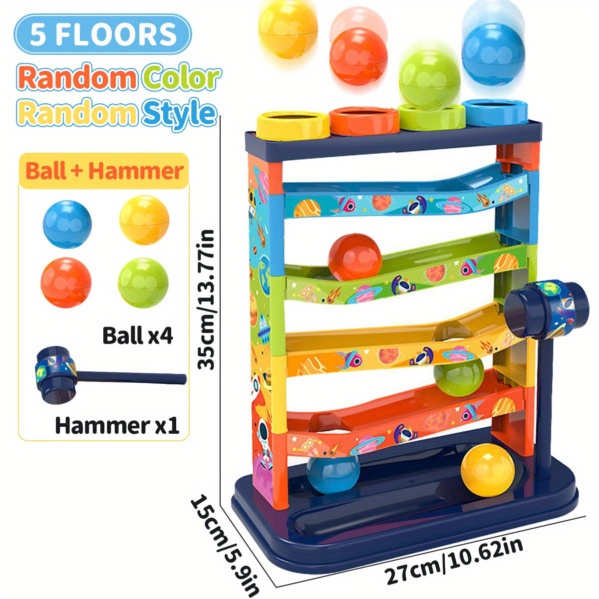 Système de Roulement de Boules Colorées – Jouet Éducatif pour Enfants