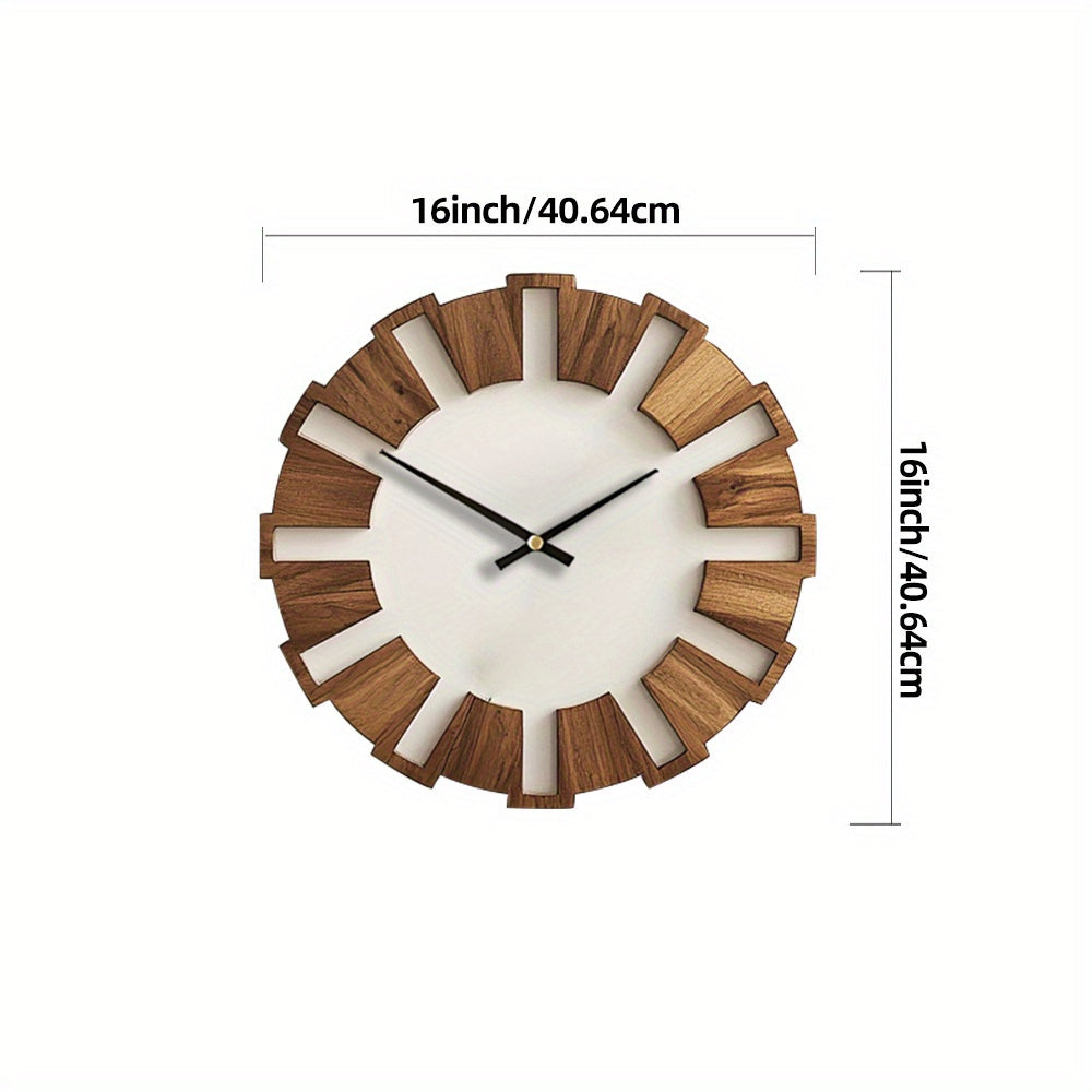 Horloge Murale en Bois Rustique avec Mécanisme Silencieux – Design Intemporel pour Salon, Bureau et Chambre à Coucher