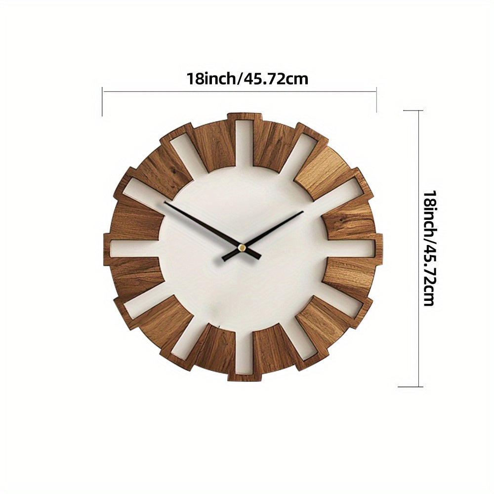 Horloge Murale en Bois Rustique avec Mécanisme Silencieux – Design Intemporel pour Salon, Bureau et Chambre à Coucher