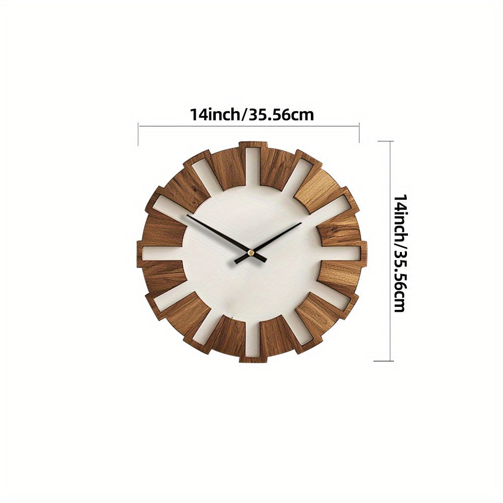 Horloge Murale en Bois Rustique avec Mécanisme Silencieux – Design Intemporel pour Salon, Bureau et Chambre à Coucher