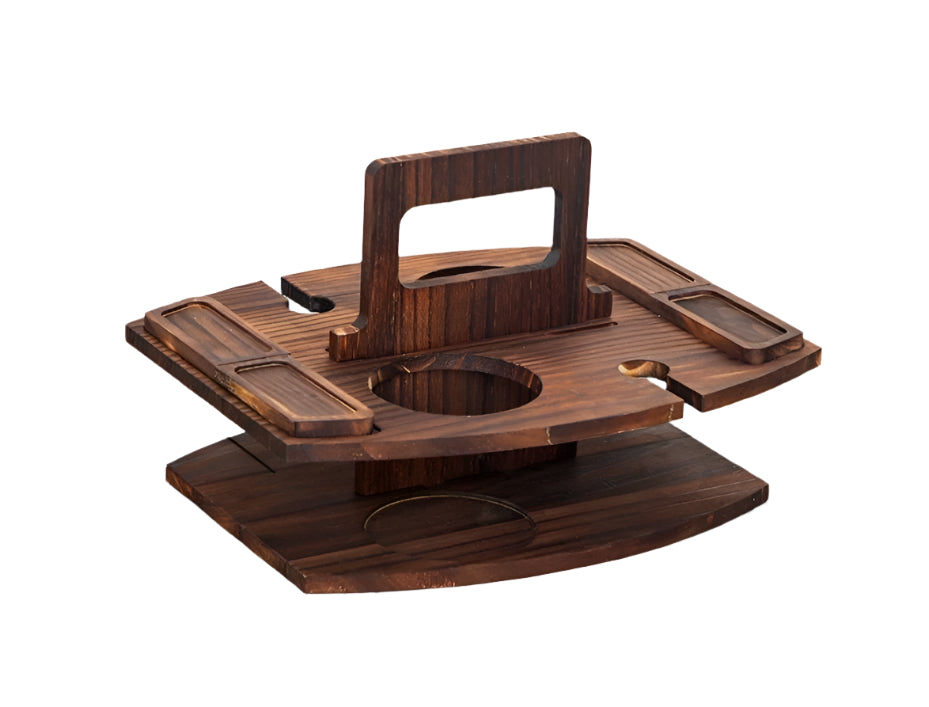 Table de pique-nique NobleWood Luxe | Élégante table en bois avec un grand espace de service pour le plaisir en plein air