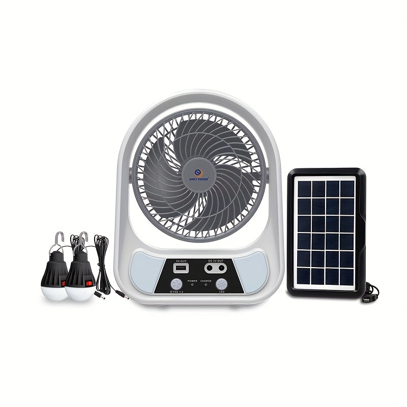 Ventilateur Solaire Portable et Lampe de Nuit – Multifonctionnel et Rechargeable