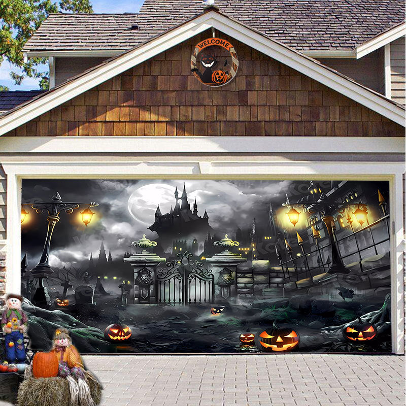 SpookShade | Crée une atmosphère d'Halloween inoubliable pour votre porte de garage