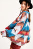 Veste en Jean Vintage Aztec avec Col – Doublée en Laine, Coupe Ample, Manches Longues pour un Style Streetwear Tendance