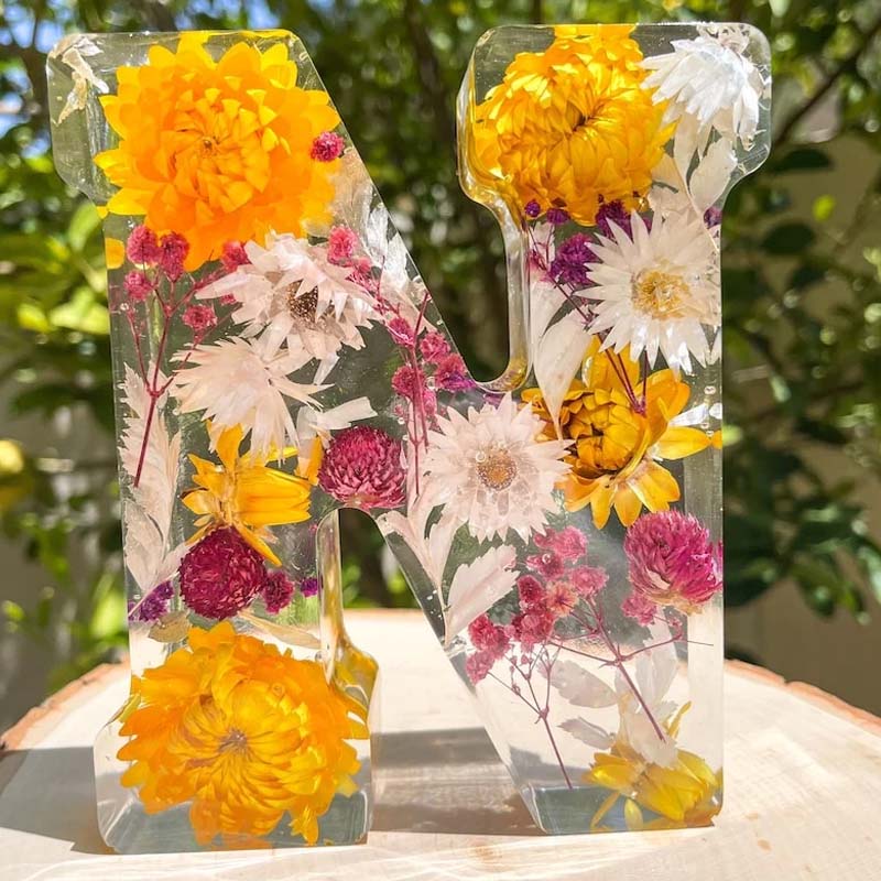 Veilleuse FloraGlow Flower | Lampe à initiales décorative avec éclairage LED doux pour une ambiance romantique