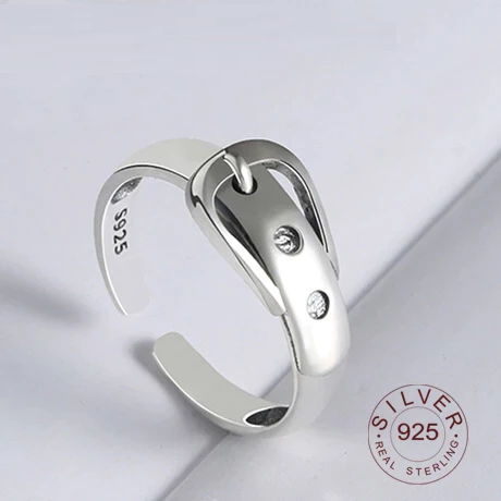 Bague en forme de ceinture en argent S925