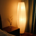 Lampe de sol colonne 2 lumières en papier de riz nordique