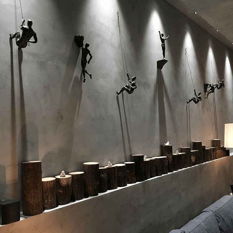 ElevéArt Luxe Ensemble de Décoration Murale | Homme Grimpant Créatif pour des Accents Intérieurs Uniques