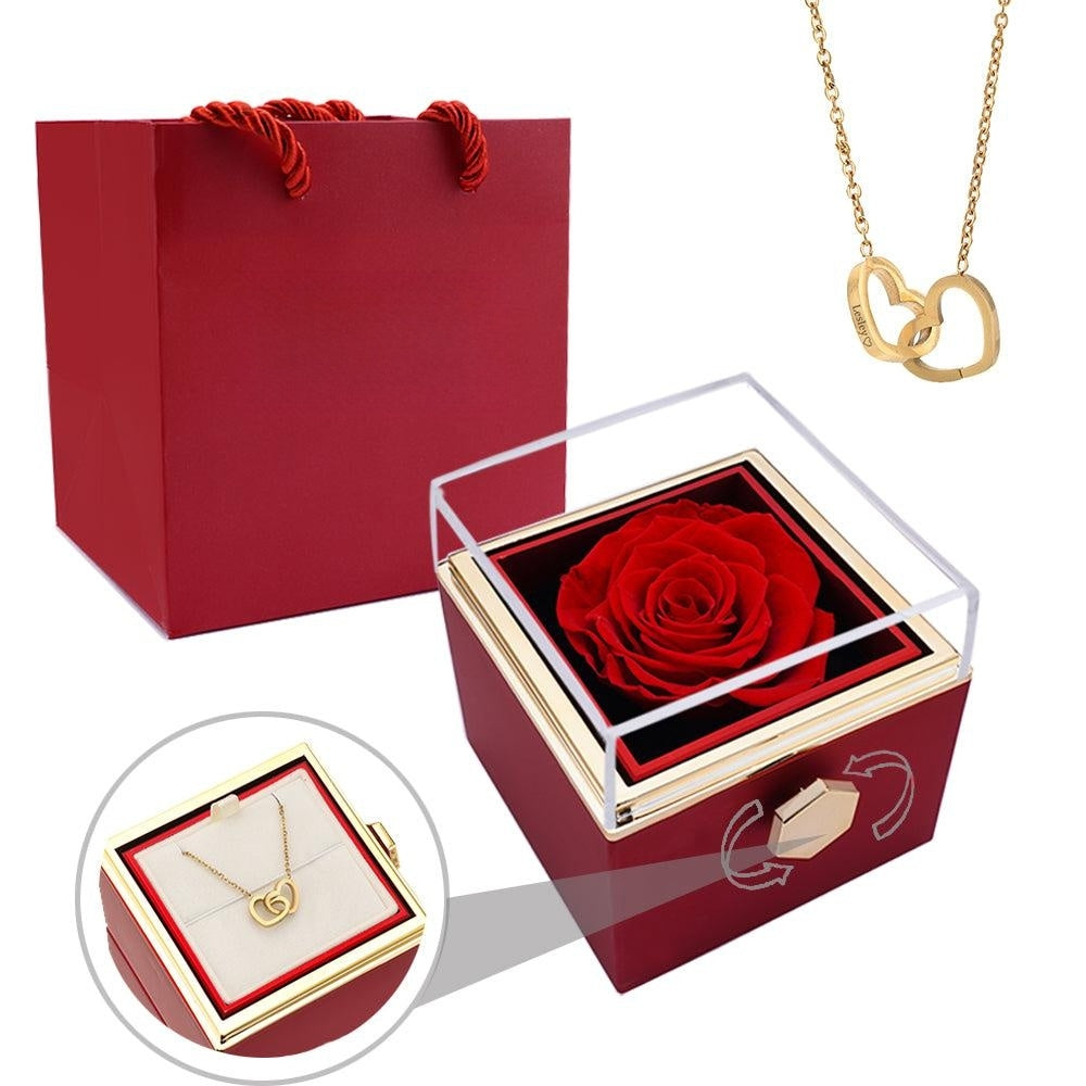 Boîte de Fleurs d'Amor – Rose Éternelle avec Gravure pour la Saint-Valentin