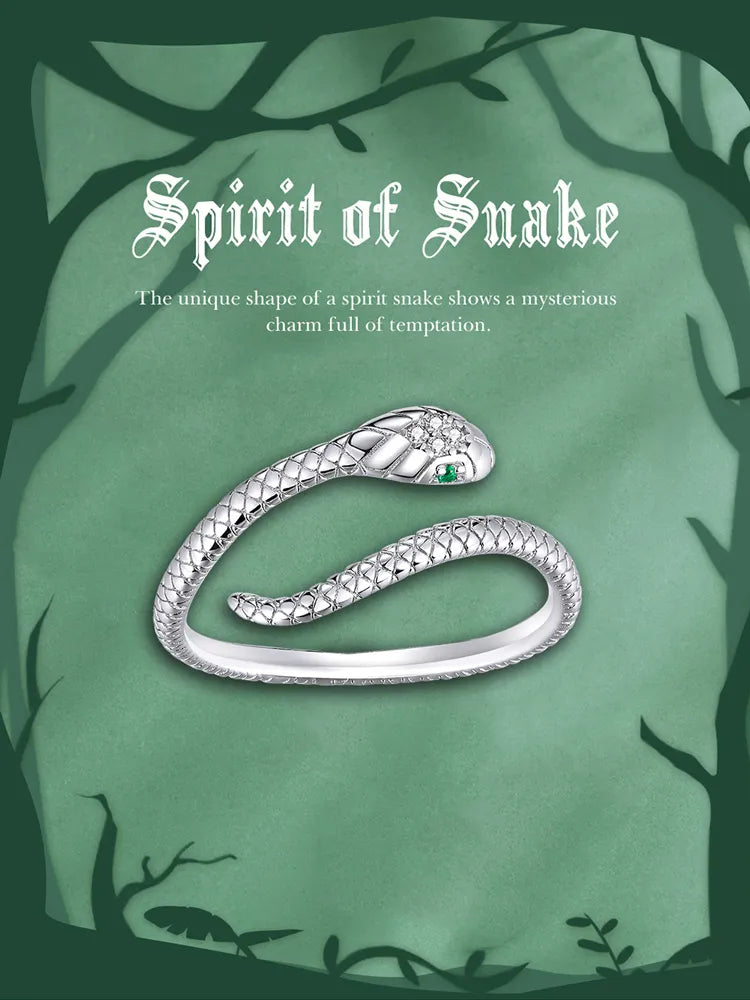 Bague en reptile en platine argenté