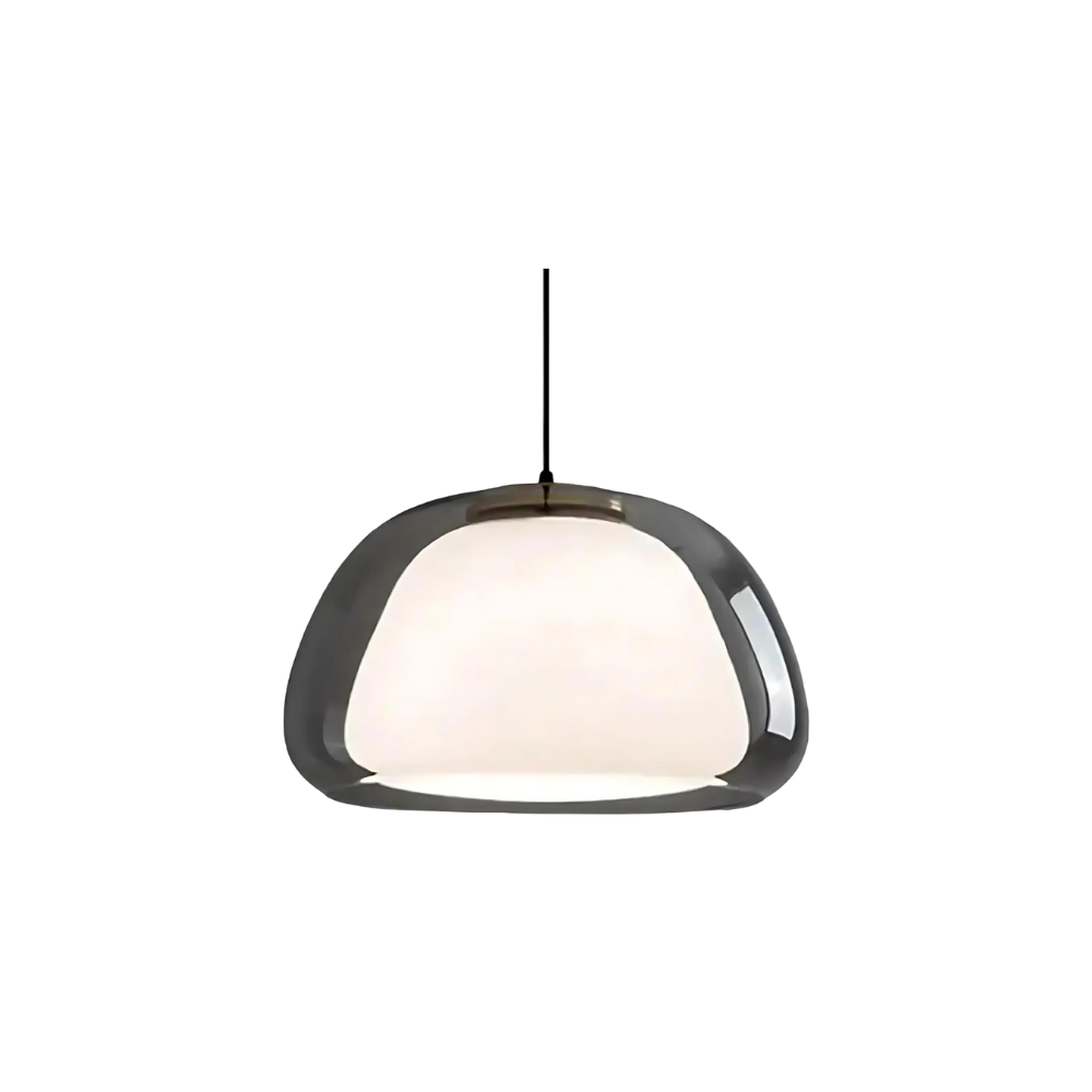 Suspension en Verre | Design Moderne | Câble Réglable 120cm | Douille E27 | Le Dôme Cristallin | Convient pour Salons, Salles à Manger ou Cuisines | Parfait pour Intérieurs Modernes et Minimalistes