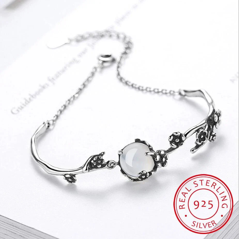 Bracelet en argent de pierre de lune