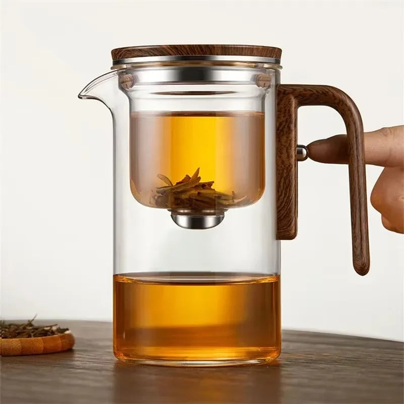 Théière magnétique BrewPure | Théière en verre de luxe avec séparateur en un clic
