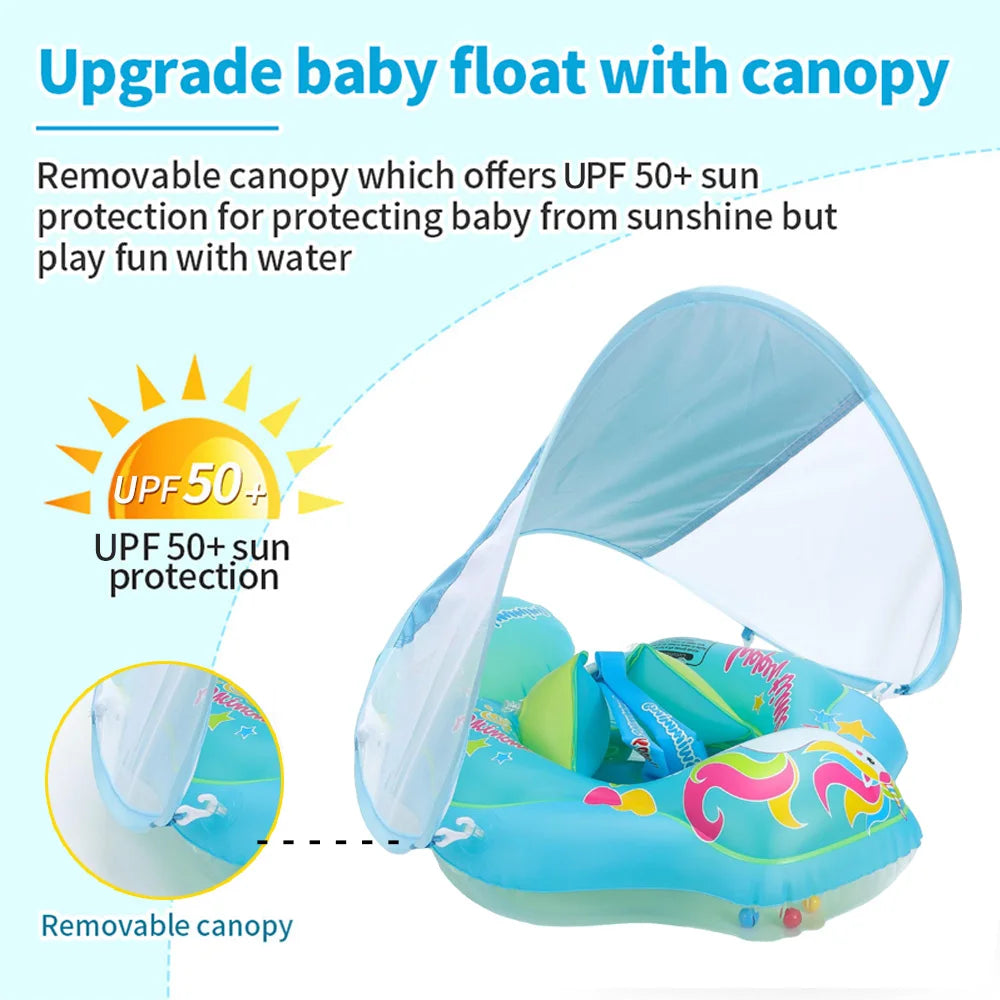 Bouée de Bain Gonflable pour Bébé avec Parasol – Protection et Plaisir