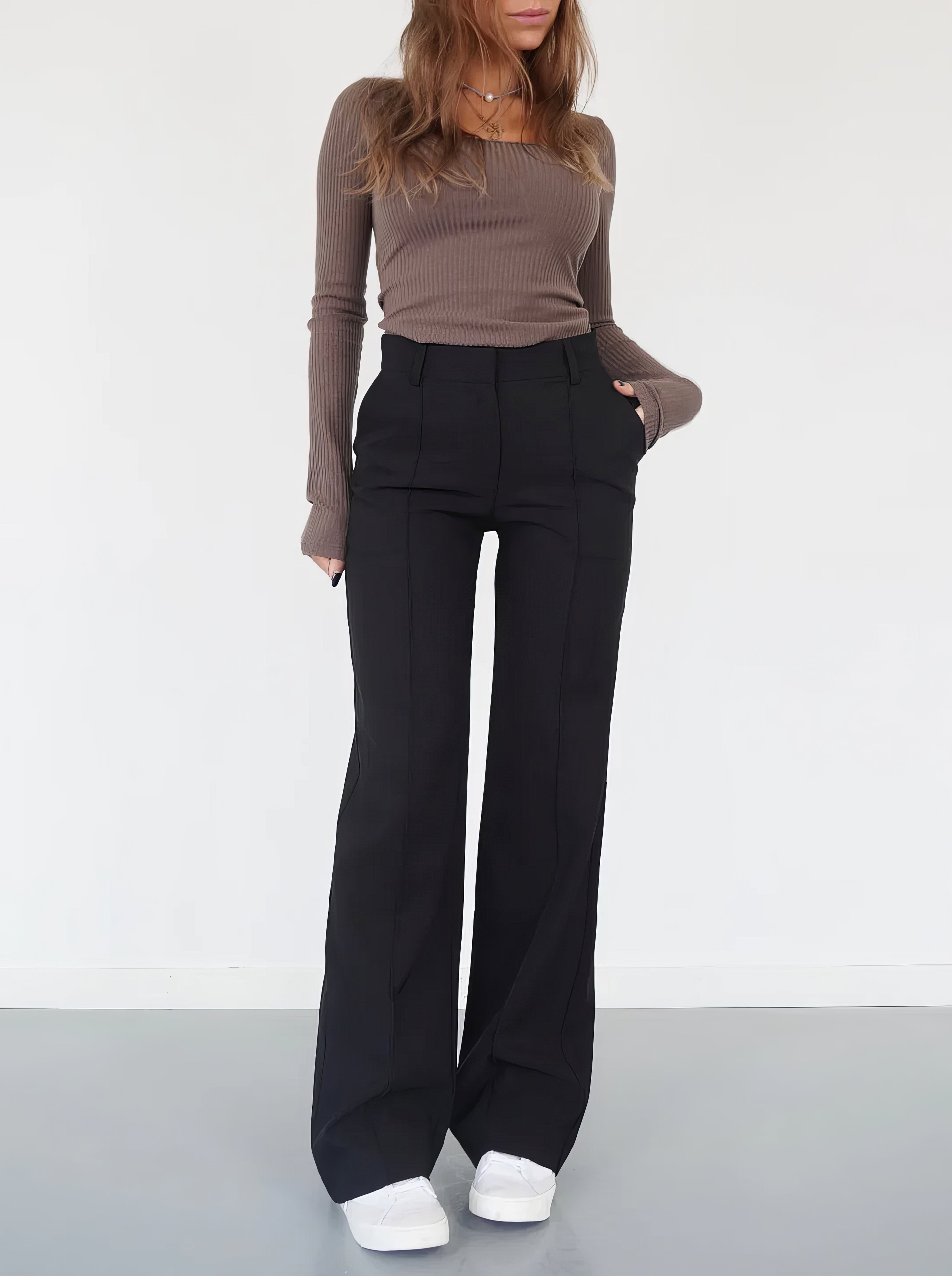 Beau | Pantalon Taille Haute à Pattes Droites