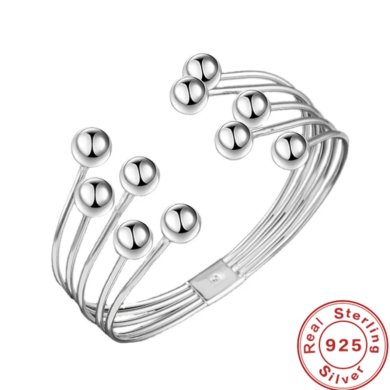 Bracelet à perles larges en argent 925