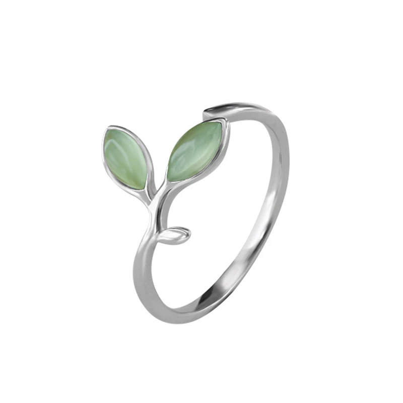 Bague en feuille d'opale verte