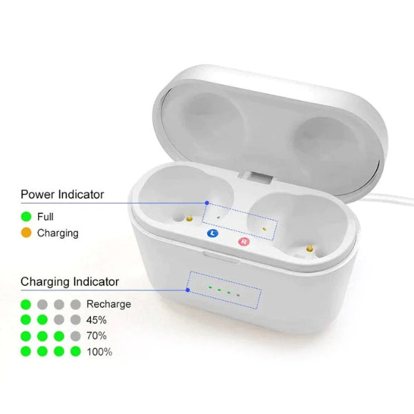 Amplificateurs Auditifs Invisibles Rechargeables | Son Clair Sans Feedback | Inclusif Écouteurs Supplémentaires et Kit de Nettoyage | Adapté pour Perte Auditive Légère à Sévère | Design Discret avec Longue Durée de Vie de la Batterie | Confortable pour un