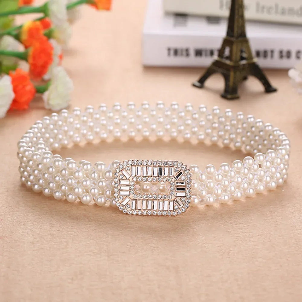 Accessoires de taille luxueux avec perles pour femmes