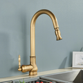 Robinet pivotant en laiton antique pour cuisine avec finition noire