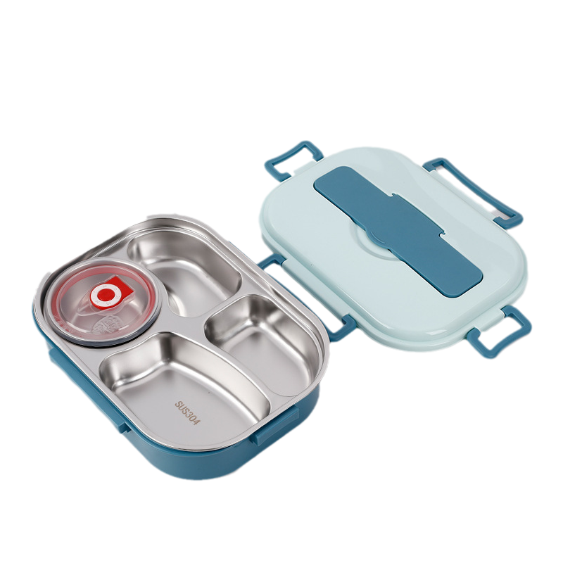 Boîte à lunch en acier inoxydable avec 4 compartiments | Boîte à lunch en acier inoxydable avec 4 compartiments